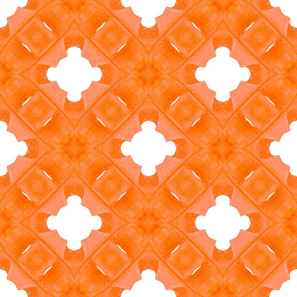 縞模様の手描きの境界を繰り返します。オレンジ — ストック写真