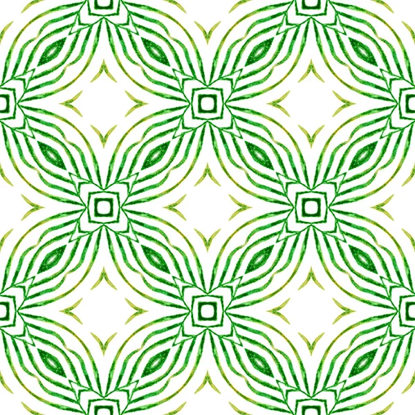 Oriental arabesque hand drawn border. Green
