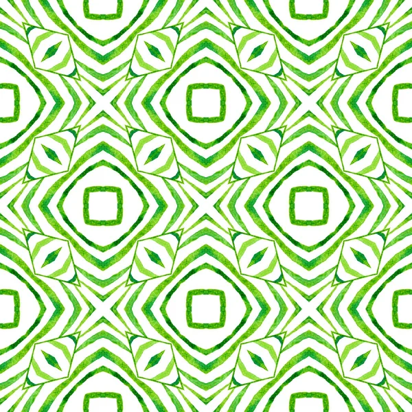 Kézzel rajzolt zöld mozaik zökkenőmentes határ. Zöld. — Stock Fotó