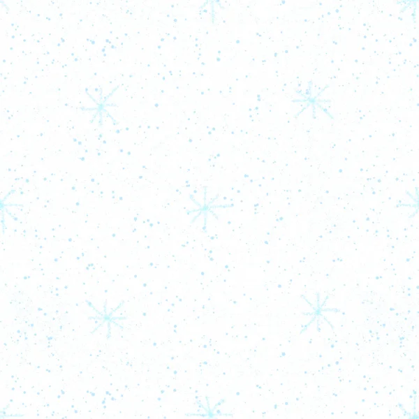 Patt senza cuciture di Natale dei fiocchi di neve blu disegnati a mano — Foto Stock
