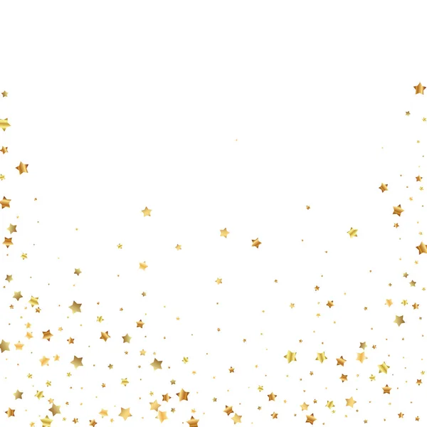 Gold stars random luxury sparkling confetti. Scatt — Stock Vector