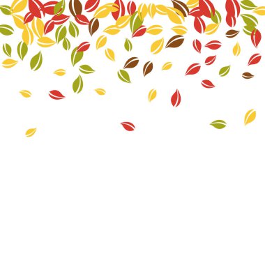 Sonbahar yaprakları dökülüyor. Kırmızı, sarı, yeşil, kahverengi c