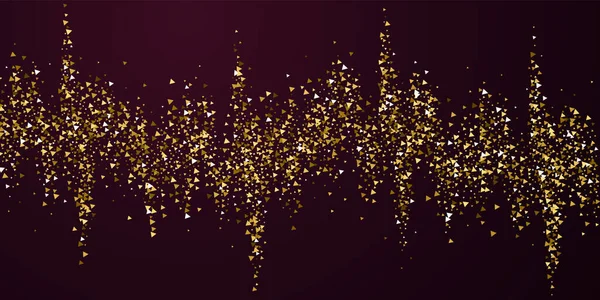 Triángulos de oro de lujo confeti espumoso. Dispersión — Vector de stock