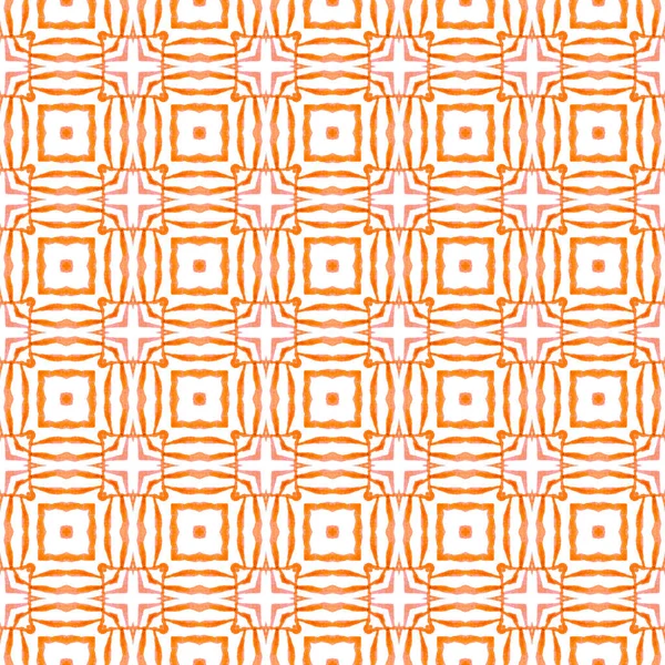 Hand painted tiled watercolor border. Orange — Stock Photo, Image