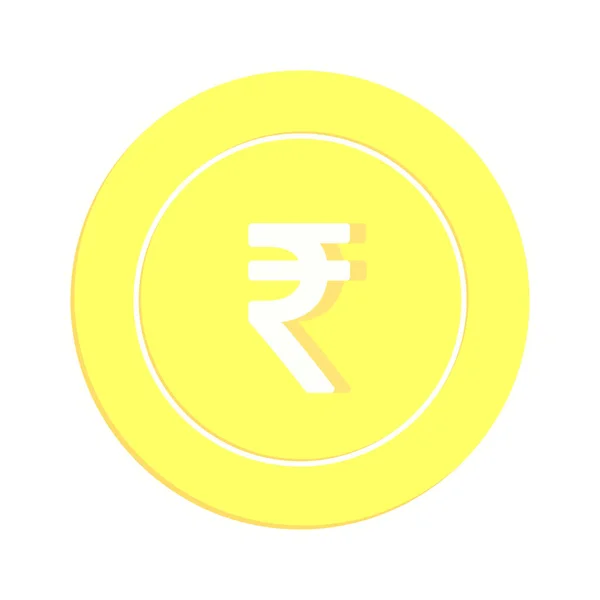 在白色背景上孤立的印度卢比硬币。IN — 图库矢量图片
