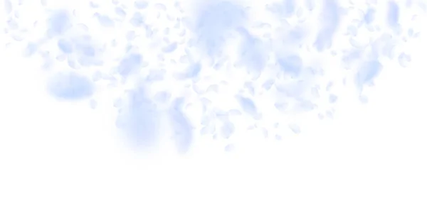 Pétalos de flor azul claro cayendo. Encantador — Archivo Imágenes Vectoriales