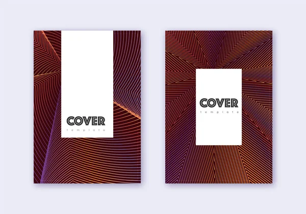 Hipster cover ontwerp template set. Oranje abstract — Stockvector