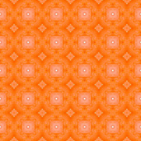 Aquarel ikat herhaalt tegelrand. Oranje — Stockfoto