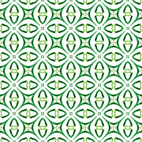 緑の幾何学的なシェブロン水彩境界。緑 — ストック写真