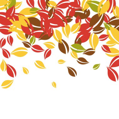 Sonbahar yaprakları dökülüyor. Kırmızı, sarı, yeşil, kahverengi c