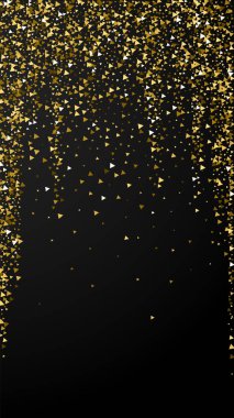 Altın üçgenler, ışıl ışıl konfeti. Scattere