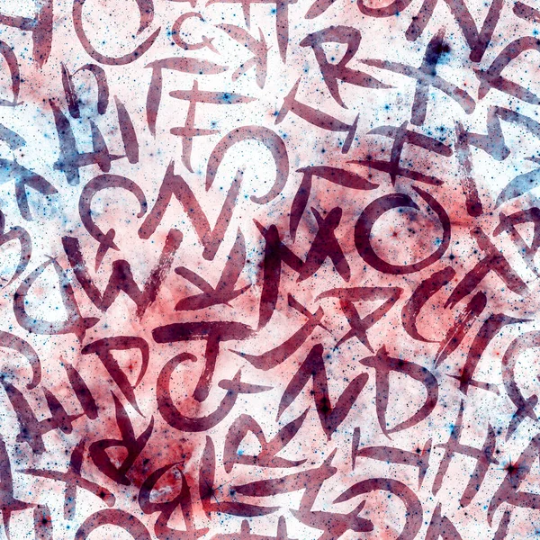 Font seamless pattern. Fashion hand drawn 