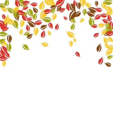 Sonbahar yaprakları dökülüyor. Kırmızı, sarı, yeşil, kahverengi c