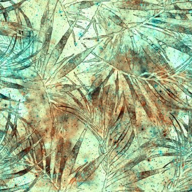 Tropik, pürüzsüz desen. Moda el çizimi 