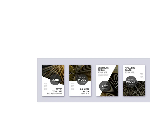 Conjunto de plantillas de diseño de folleto moderno. Oro abstracto — Vector de stock