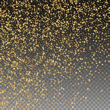Altın yıldızlı, ışıl ışıl konfeti. Dağınık zm