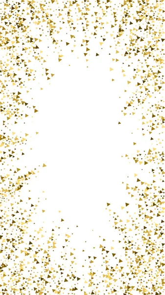 Gouden driehoeken luxe sprankelende confetti. Scattere — Stockvector