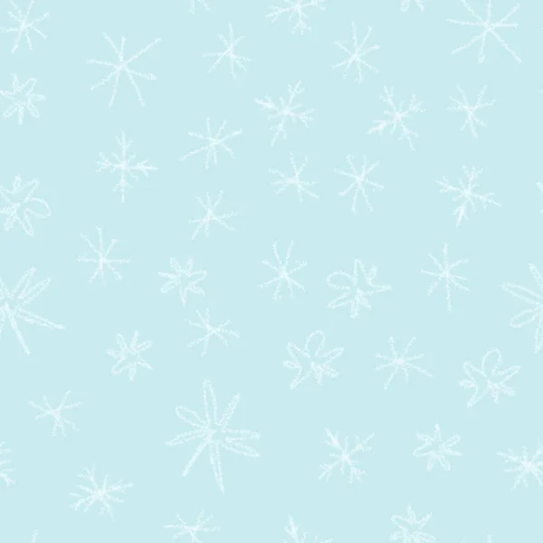 Handritade vita snöflingor jul sömlös Pat — Stockfoto