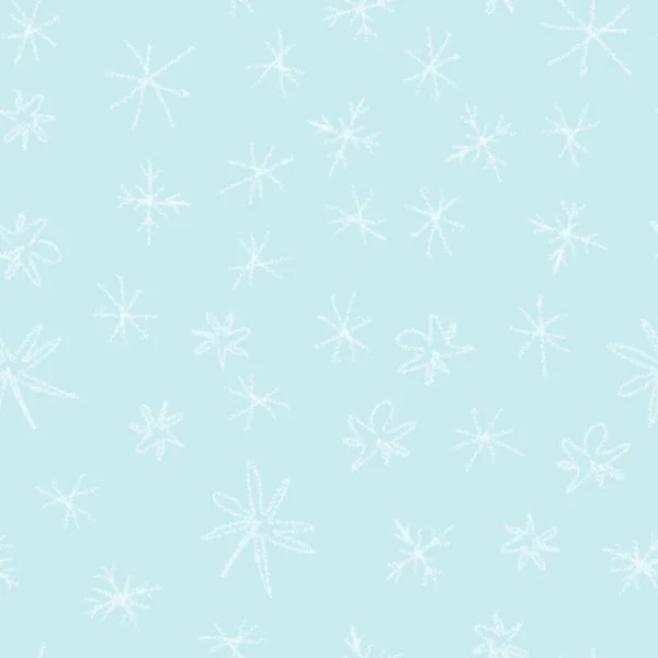 Hand Drawn white Snowflakes Christmas Seamless Pat — Stock Photo, Image