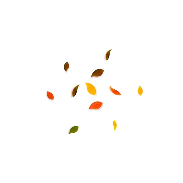Vallende herfstbladeren. Rood, geel, groen, bruin r — Stockvector
