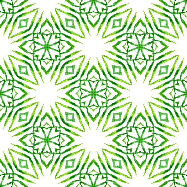 Fondo de acuarela de azulejos. Verde precioso boho — Foto de Stock