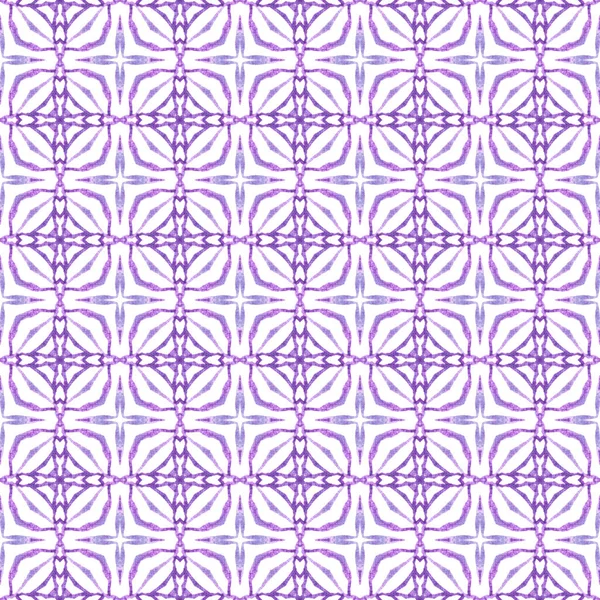 Watercolor ikat repeating tile border. Purple — Stock Photo, Image