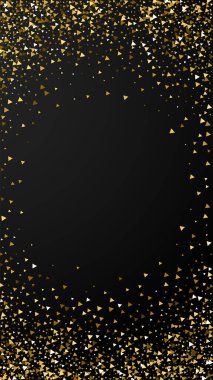 Altın üçgenler, ışıl ışıl konfeti. Scattere