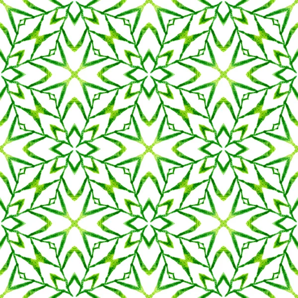 手绘绿色马赛克无缝边界。绿色 — 图库照片