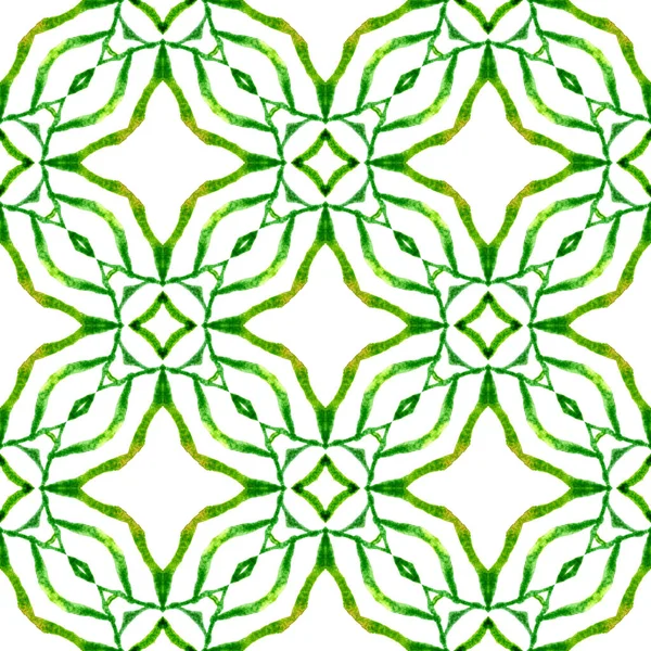 Ethnic hand painted  pattern. Green exquisite — Stock Photo, Image