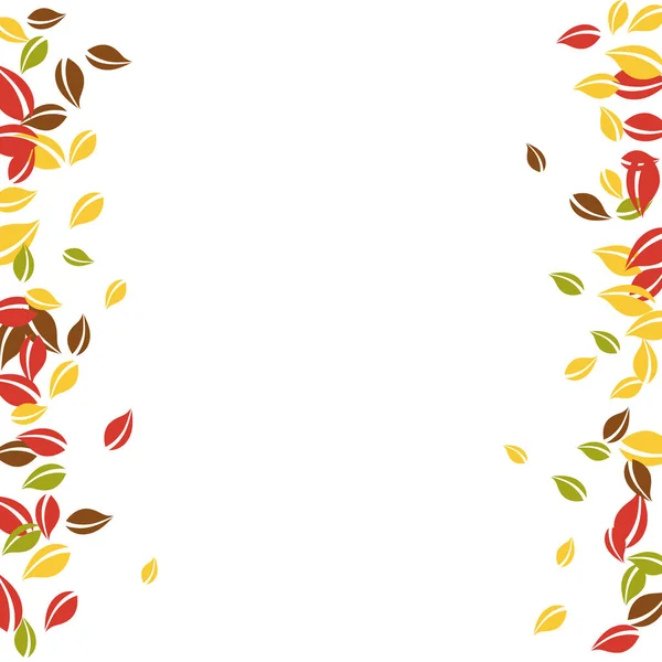 Feuilles d'automne tombantes. Rouge, jaune, vert, brun c — Image vectorielle