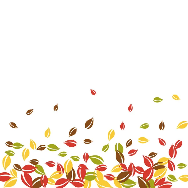 Dedaunan musim gugur yang berjatuhan. Merah, kuning, hijau, coklat c - Stok Vektor