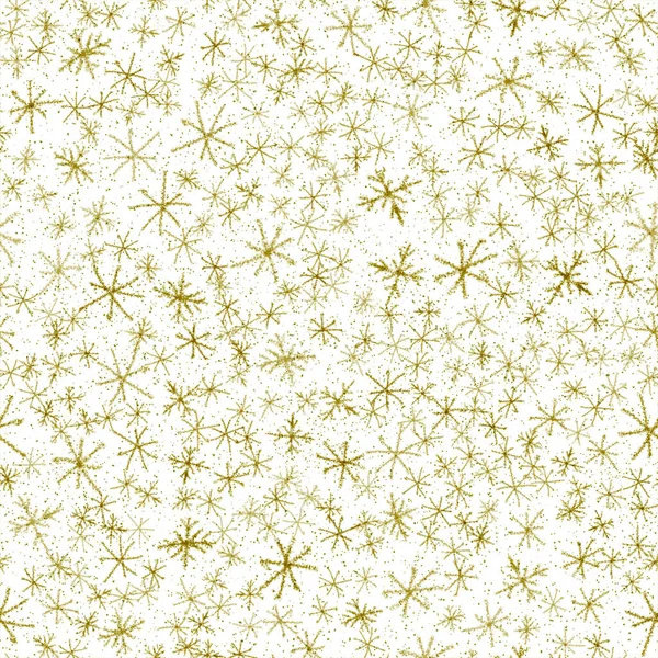 Hand Drawn green Snowflakes Christmas Seamless Pat — Stock Photo, Image