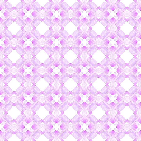 Watercolor ikat repetindo a borda da telha. Roxo — Fotografia de Stock