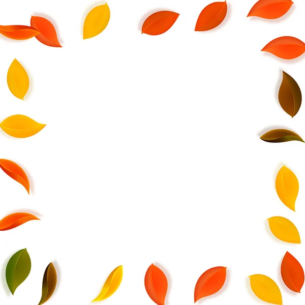 Feuilles d'automne tombantes. Rouge, jaune, vert, brun n — Image vectorielle