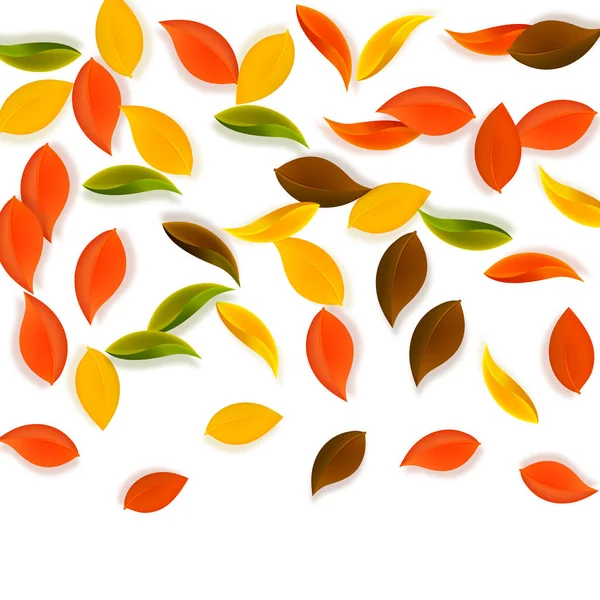 Feuilles d'automne tombantes. Rouge, jaune, vert, brun n — Image vectorielle