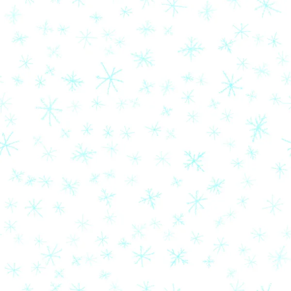 Copos de nieve azules dibujados a mano Christmas Seamless Patt —  Fotos de Stock