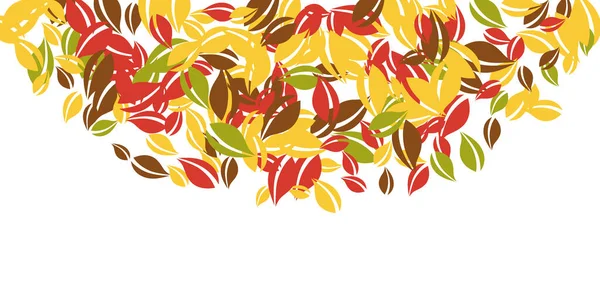Падающие осенние листья. Красный, желтый, зеленый, коричневый c — стоковый вектор