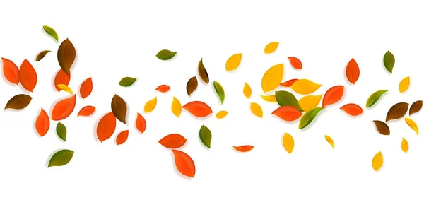 Vallende herfstbladeren. Rood, geel, groen, bruin — Stockvector