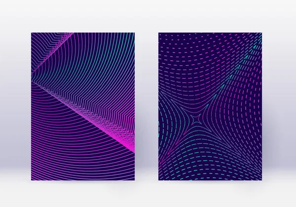 Omslag ontwerp template set. Abstracte lijnen modern b — Stockvector