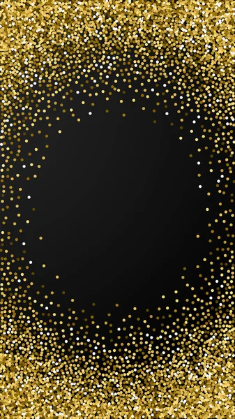 Ronde gouden glitter luxe sprankelende confetti. Wegwezen. — Stockvector