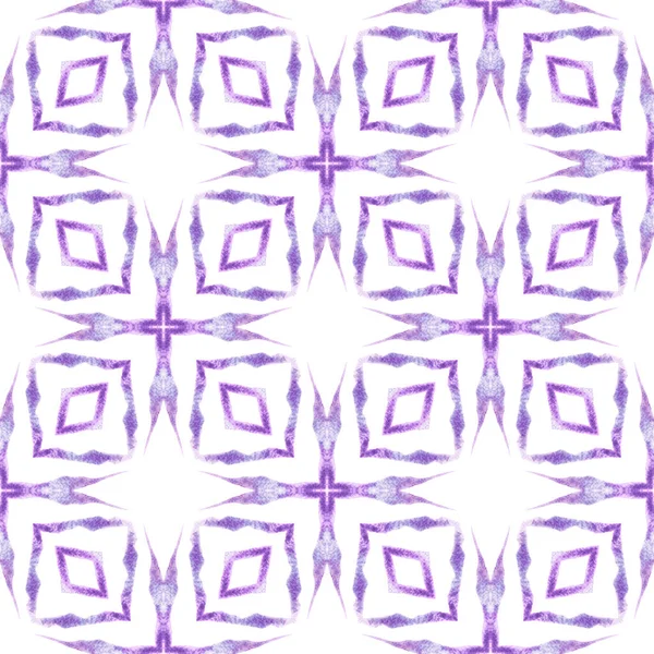 Watercolor ikat repeating tile border. Purple — Stock Photo, Image