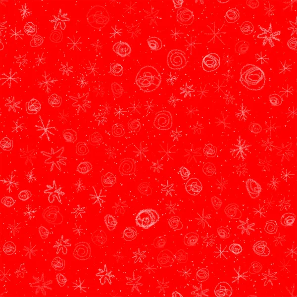 Hand Drawn white Snowflakes Christmas Seamless Pat — Stock Photo, Image