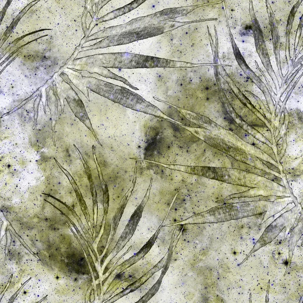 Palm leaves seamless pattern. Fashion hand drawn 