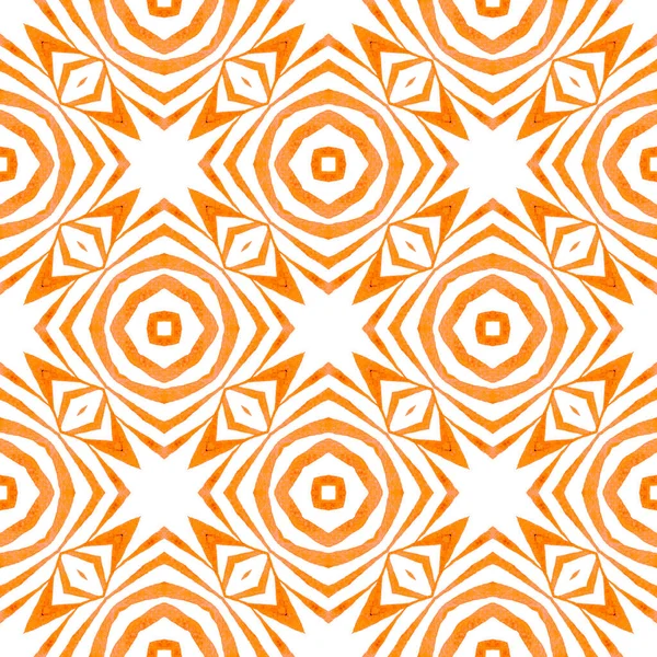 Ručně kreslený pruh. Oranžové hypnotické boho — Stock fotografie