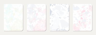 Not defteri kapağı tasarımı. Doğal taşlar, granit, kuvars ve mermerden yapılmış terrazzo soyut arka plan. Venedik terrazzo doku dizüstü bilgisayar kapağı şablonu.