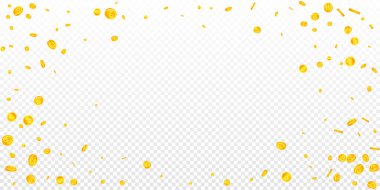 Rus rublesi düşüyor. Dağınık altın paralar. Rusya parası. Küresel finansal kriz konsepti. Geniş vektör illüstrasyonu.