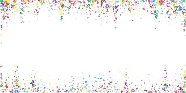 Okul matematik not defteri kapağı. Havada yüzen renkli çocuksu sayılar. Beyaz arka planda matematik afişi. Düşen sayılar vektör illüstrasyonu.