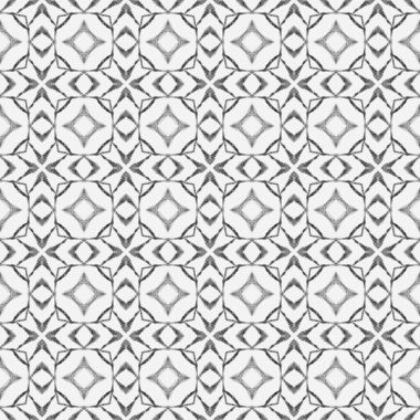 Tekstil hazır güzel baskı, mayo kumaş, duvar kağıdı, ambalaj. Siyah ve beyaz muhteşem boho şık yaz tasarımı. Etnik elle boyanmış desen. Suluboya yaz etnik sınır düzeni.