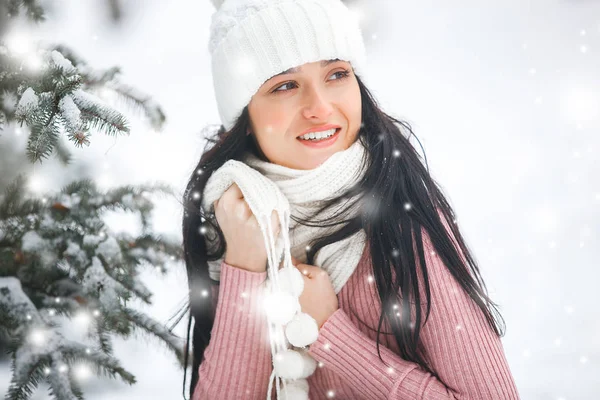 Portrait Young Beautiful Woman Winter — Stock Photo, Image