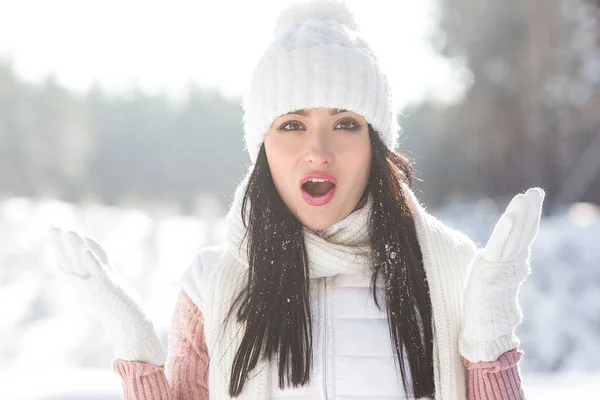 Close Portrait Beautiful Excited Woman — Stock Photo, Image